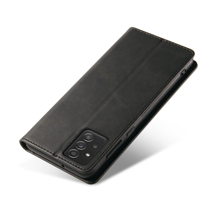 For Samsung Galaxy A52 5G / 4G Calf Texture Magnetic Horizontal Flip Leather Case with Holder & Card Slots & Wallet