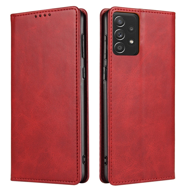 For Samsung Galaxy A52 5G / 4G Calf Texture Magnetic Horizontal Flip Leather Case with Holder & Card Slots & Wallet