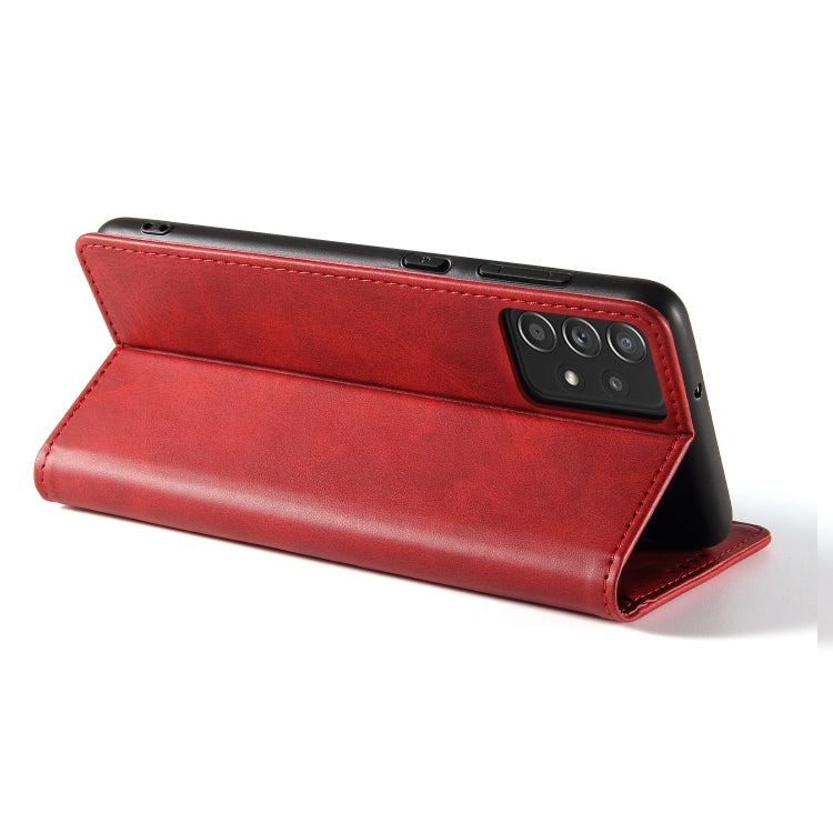 For Samsung Galaxy A52 5G / 4G Calf Texture Magnetic Horizontal Flip Leather Case with Holder & Card Slots & Wallet