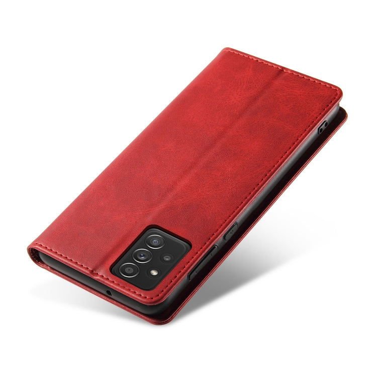 For Samsung Galaxy A52 5G / 4G Calf Texture Magnetic Horizontal Flip Leather Case with Holder & Card Slots & Wallet