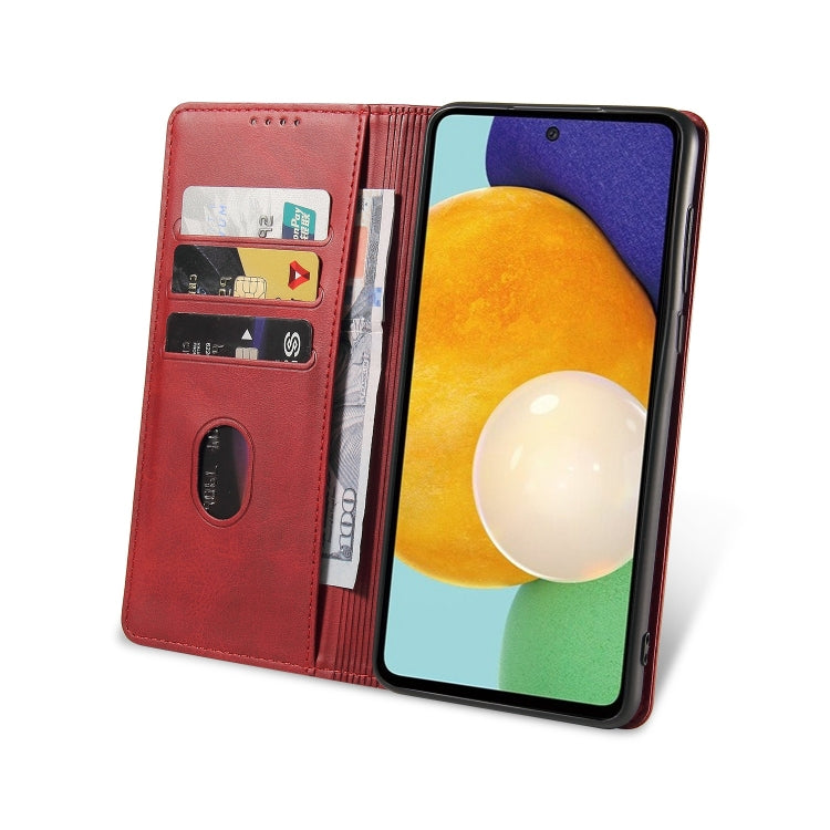 For Samsung Galaxy A52 5G / 4G Calf Texture Magnetic Horizontal Flip Leather Case with Holder & Card Slots & Wallet