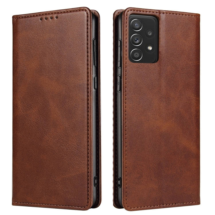 For Samsung Galaxy A52 5G / 4G Calf Texture Magnetic Horizontal Flip Leather Case with Holder & Card Slots & Wallet