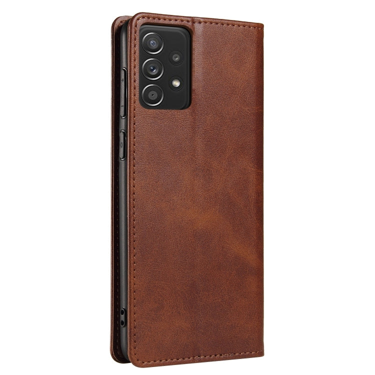 For Samsung Galaxy A52 5G / 4G Calf Texture Magnetic Horizontal Flip Leather Case with Holder & Card Slots & Wallet
