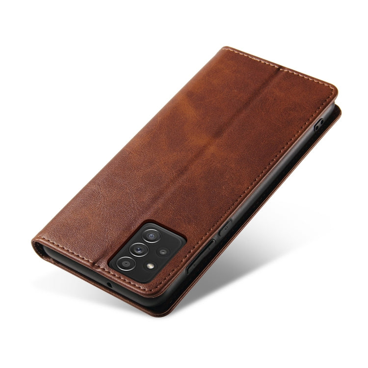 For Samsung Galaxy A52 5G / 4G Calf Texture Magnetic Horizontal Flip Leather Case with Holder & Card Slots & Wallet