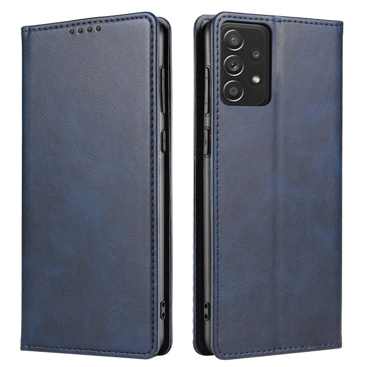 For Samsung Galaxy A52 5G / 4G Calf Texture Magnetic Horizontal Flip Leather Case with Holder & Card Slots & Wallet
