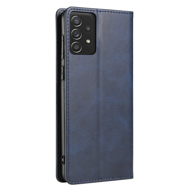 For Samsung Galaxy A52 5G / 4G Calf Texture Magnetic Horizontal Flip Leather Case with Holder & Card Slots & Wallet