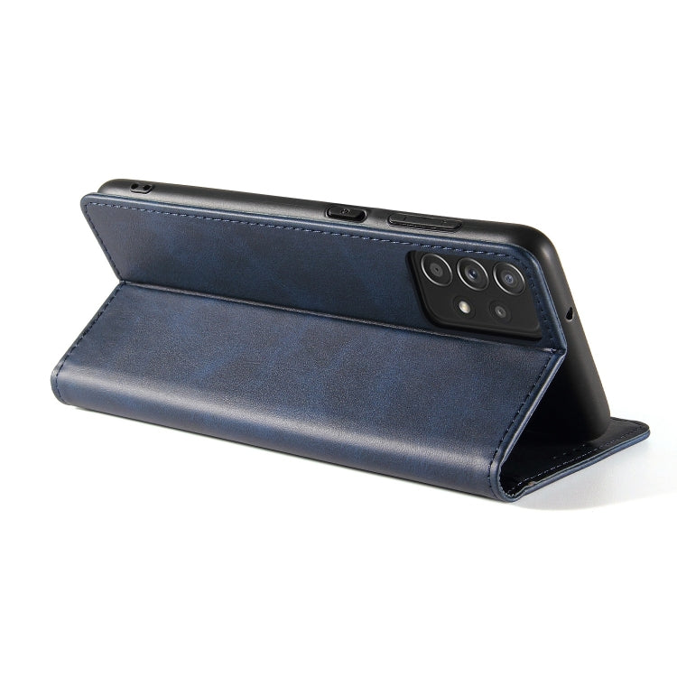 For Samsung Galaxy A52 5G / 4G Calf Texture Magnetic Horizontal Flip Leather Case with Holder & Card Slots & Wallet