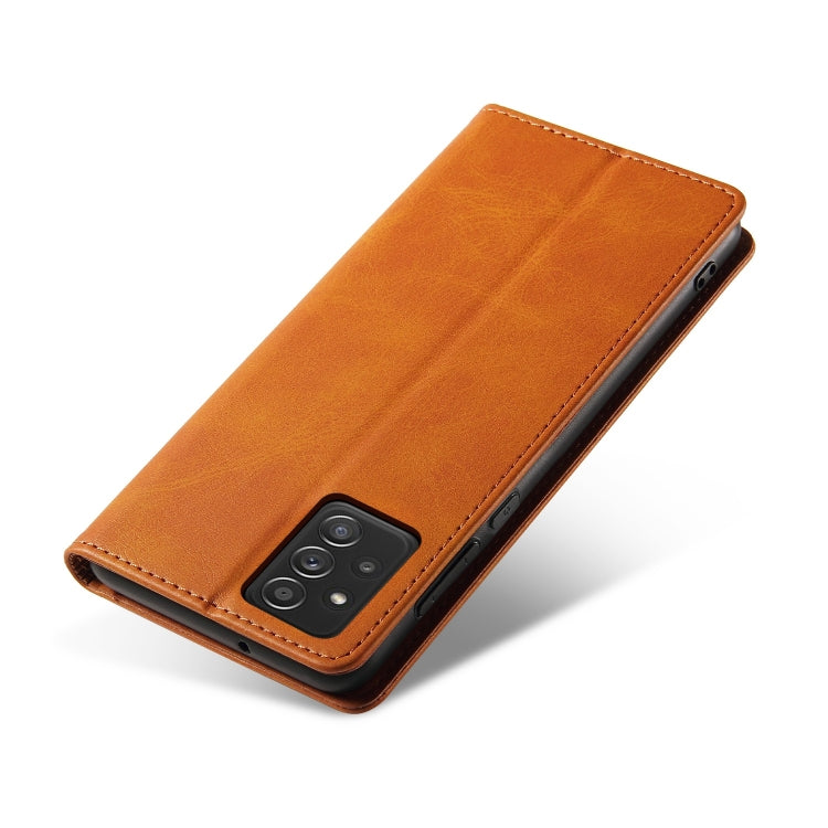 For Samsung Galaxy A52 5G / 4G Calf Texture Magnetic Horizontal Flip Leather Case with Holder & Card Slots & Wallet