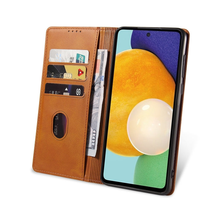 For Samsung Galaxy A52 5G / 4G Calf Texture Magnetic Horizontal Flip Leather Case with Holder & Card Slots & Wallet