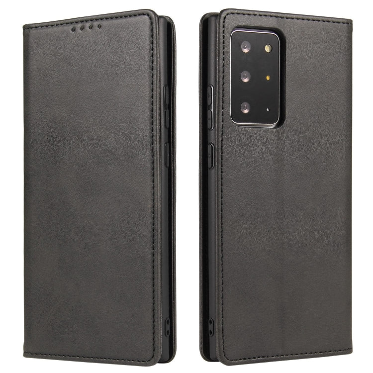 For Samsung Galaxy Note20 Ultra Calf Texture Magnetic Horizontal Flip Leather Case with Holder & Card Slots & Wallet