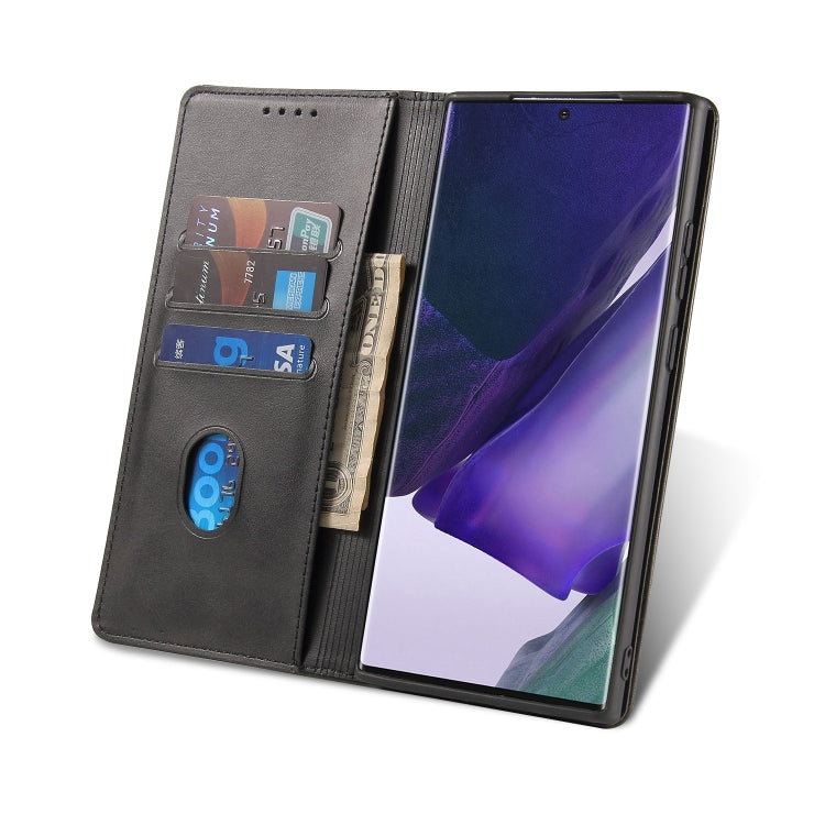 For Samsung Galaxy Note20 Ultra Calf Texture Magnetic Horizontal Flip Leather Case with Holder & Card Slots & Wallet