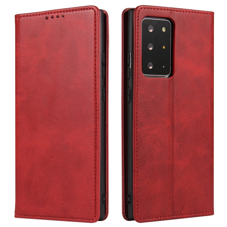 For Samsung Galaxy Note20 Ultra Calf Texture Magnetic Horizontal Flip Leather Case with Holder & Card Slots & Wallet