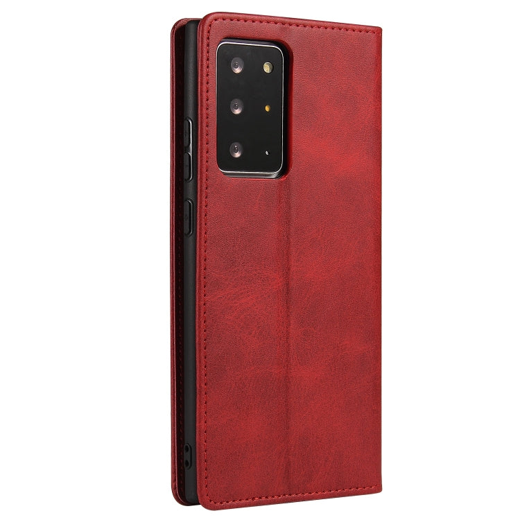 For Samsung Galaxy Note20 Ultra Calf Texture Magnetic Horizontal Flip Leather Case with Holder & Card Slots & Wallet