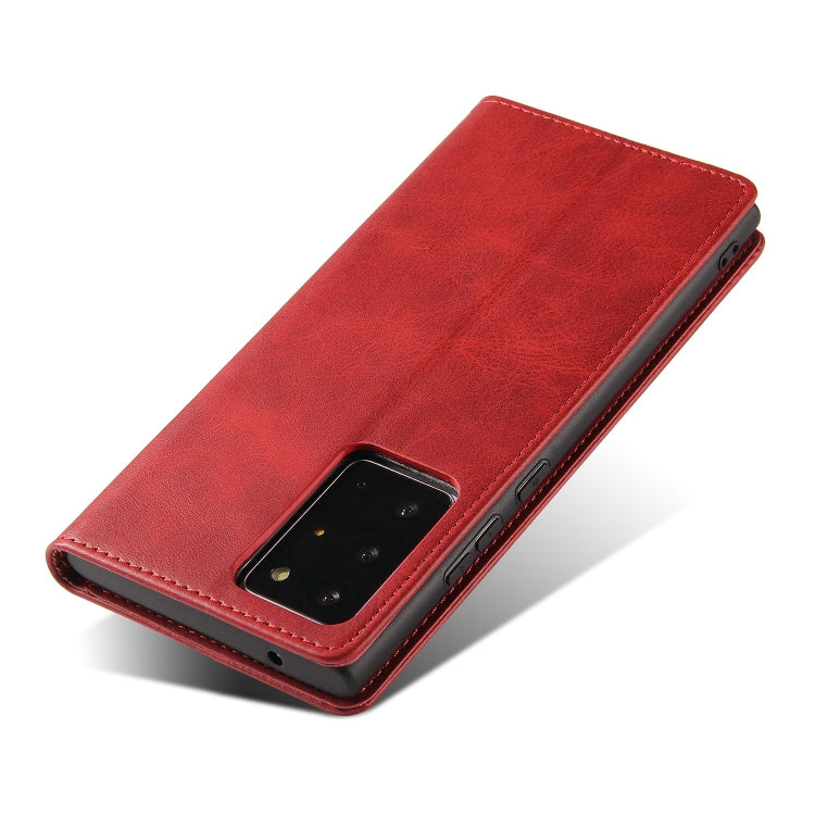 For Samsung Galaxy Note20 Ultra Calf Texture Magnetic Horizontal Flip Leather Case with Holder & Card Slots & Wallet