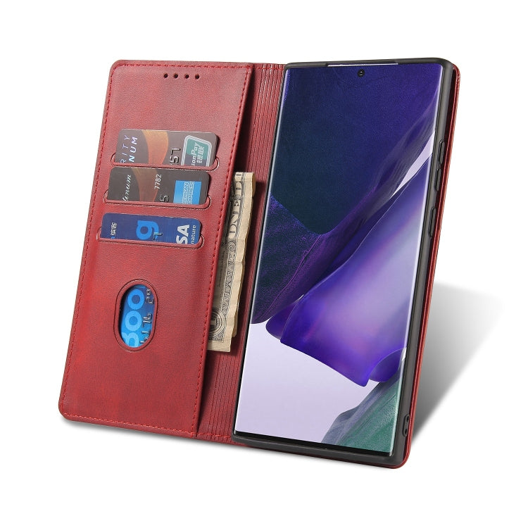 For Samsung Galaxy Note20 Ultra Calf Texture Magnetic Horizontal Flip Leather Case with Holder & Card Slots & Wallet