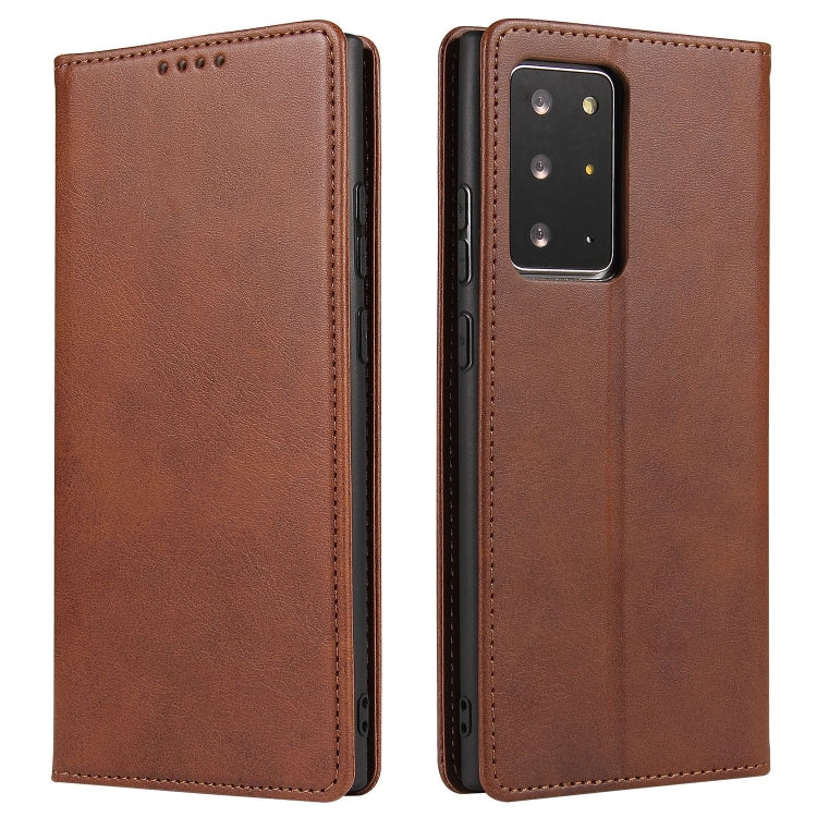For Samsung Galaxy Note20 Ultra Calf Texture Magnetic Horizontal Flip Leather Case with Holder & Card Slots & Wallet