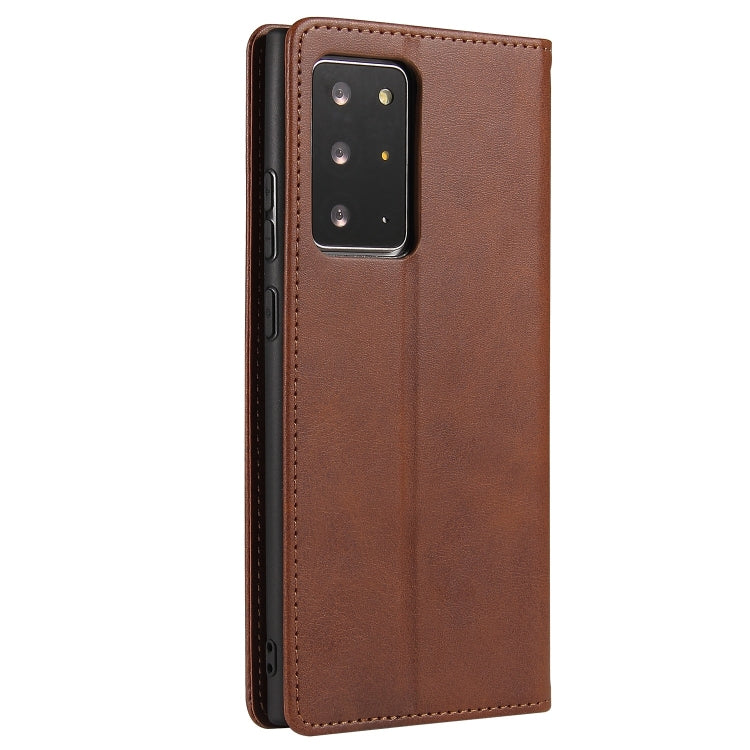 For Samsung Galaxy Note20 Ultra Calf Texture Magnetic Horizontal Flip Leather Case with Holder & Card Slots & Wallet