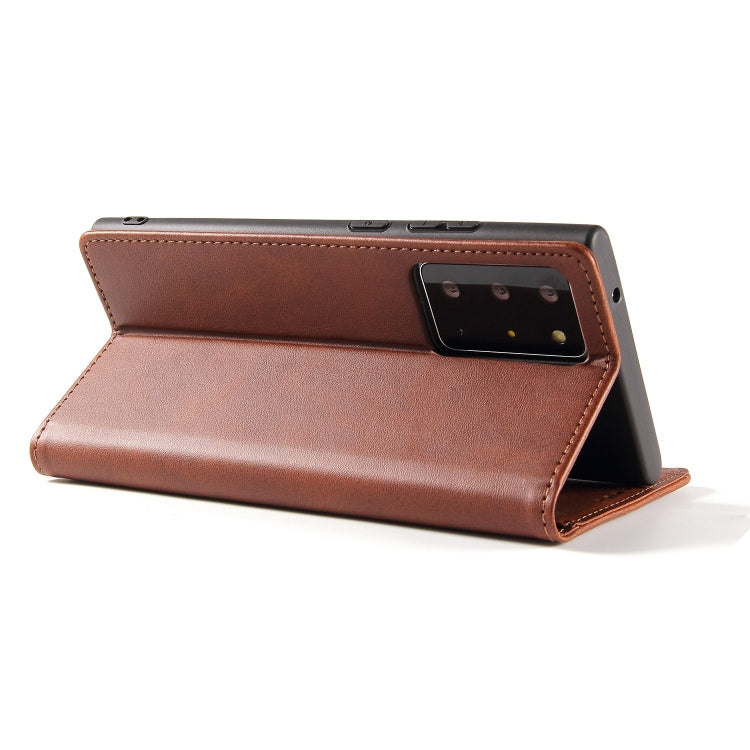 For Samsung Galaxy Note20 Ultra Calf Texture Magnetic Horizontal Flip Leather Case with Holder & Card Slots & Wallet