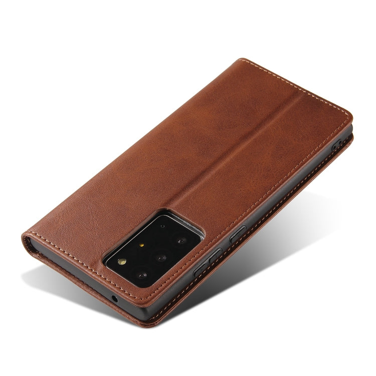 For Samsung Galaxy Note20 Ultra Calf Texture Magnetic Horizontal Flip Leather Case with Holder & Card Slots & Wallet