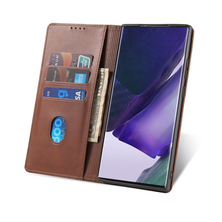 For Samsung Galaxy Note20 Ultra Calf Texture Magnetic Horizontal Flip Leather Case with Holder & Card Slots & Wallet