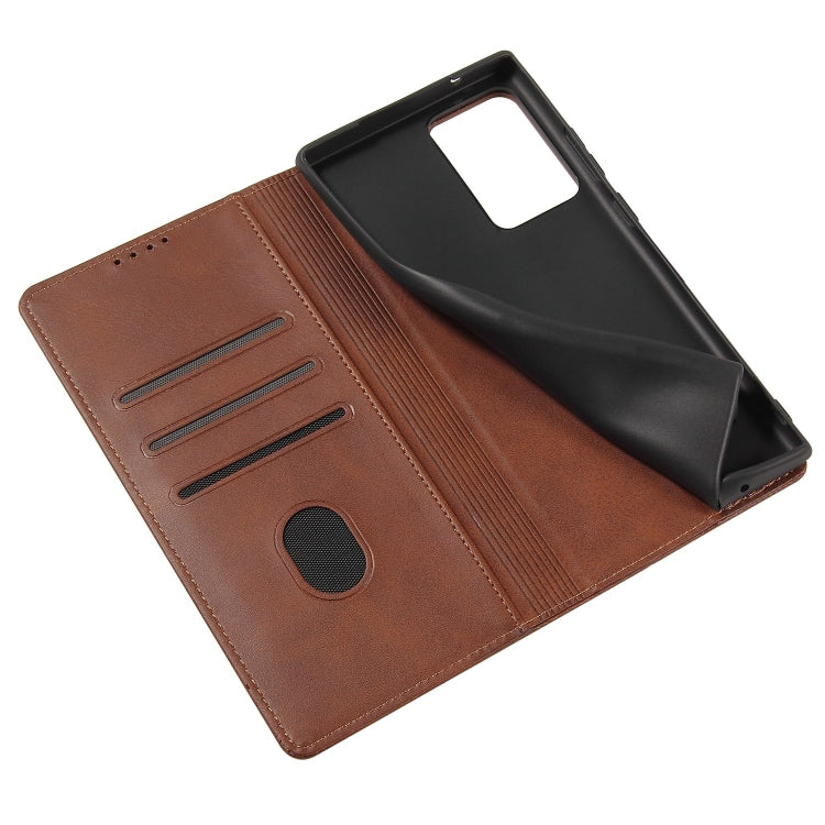 For Samsung Galaxy Note20 Ultra Calf Texture Magnetic Horizontal Flip Leather Case with Holder & Card Slots & Wallet
