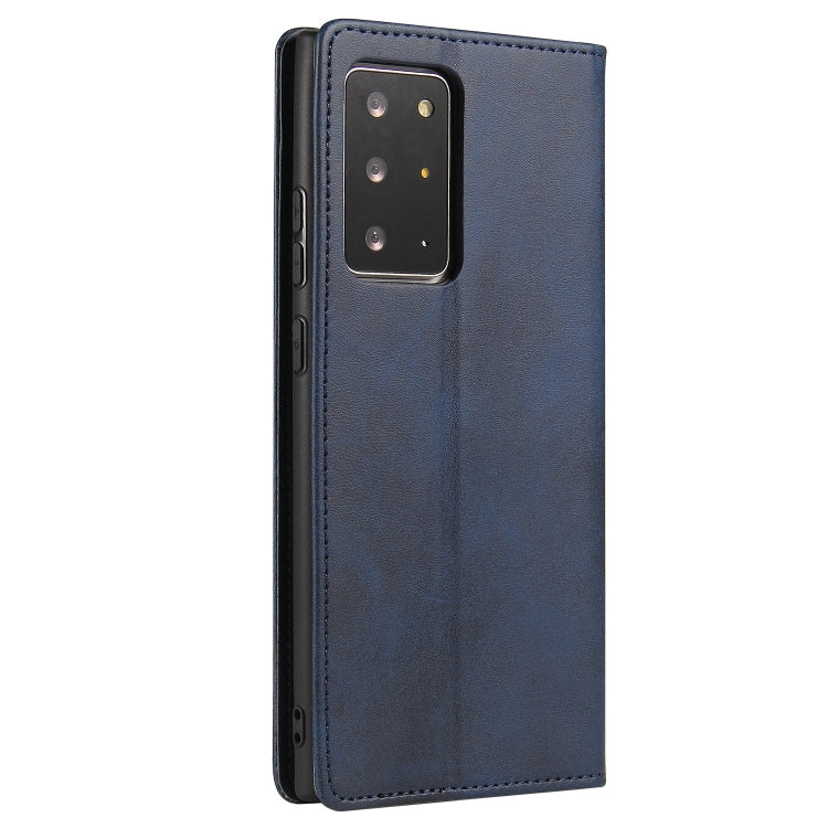 For Samsung Galaxy Note20 Ultra Calf Texture Magnetic Horizontal Flip Leather Case with Holder & Card Slots & Wallet