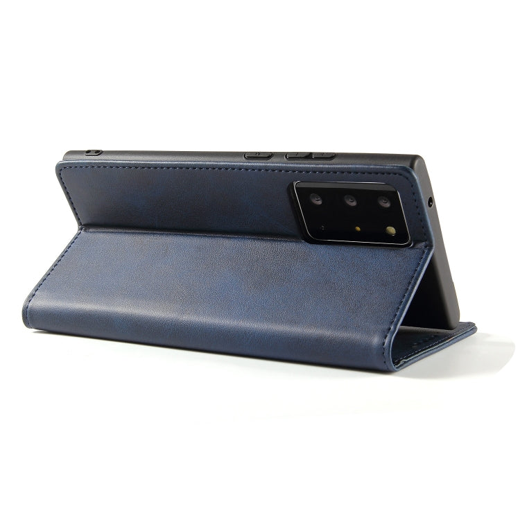 For Samsung Galaxy Note20 Ultra Calf Texture Magnetic Horizontal Flip Leather Case with Holder & Card Slots & Wallet