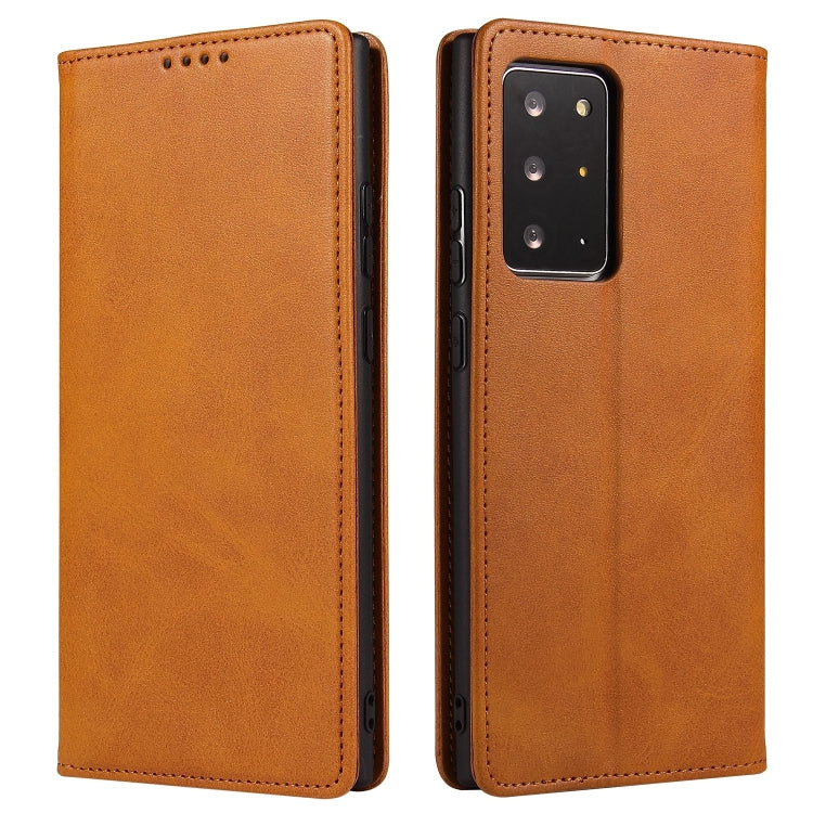 For Samsung Galaxy Note20 Ultra Calf Texture Magnetic Horizontal Flip Leather Case with Holder & Card Slots & Wallet