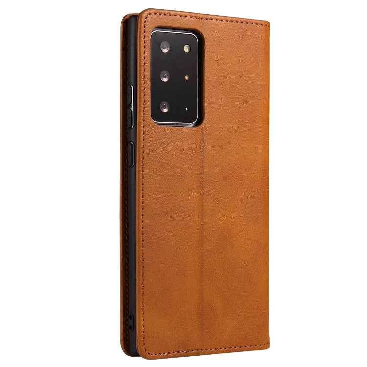 For Samsung Galaxy Note20 Ultra Calf Texture Magnetic Horizontal Flip Leather Case with Holder & Card Slots & Wallet