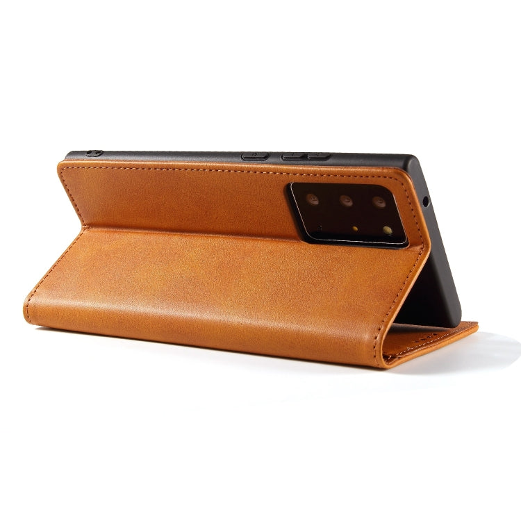 For Samsung Galaxy Note20 Ultra Calf Texture Magnetic Horizontal Flip Leather Case with Holder & Card Slots & Wallet