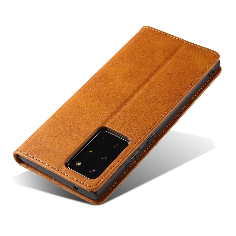For Samsung Galaxy Note20 Ultra Calf Texture Magnetic Horizontal Flip Leather Case with Holder & Card Slots & Wallet