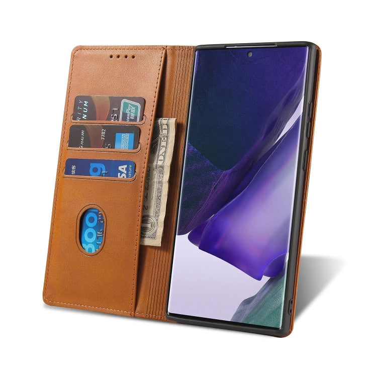 For Samsung Galaxy Note20 Ultra Calf Texture Magnetic Horizontal Flip Leather Case with Holder & Card Slots & Wallet