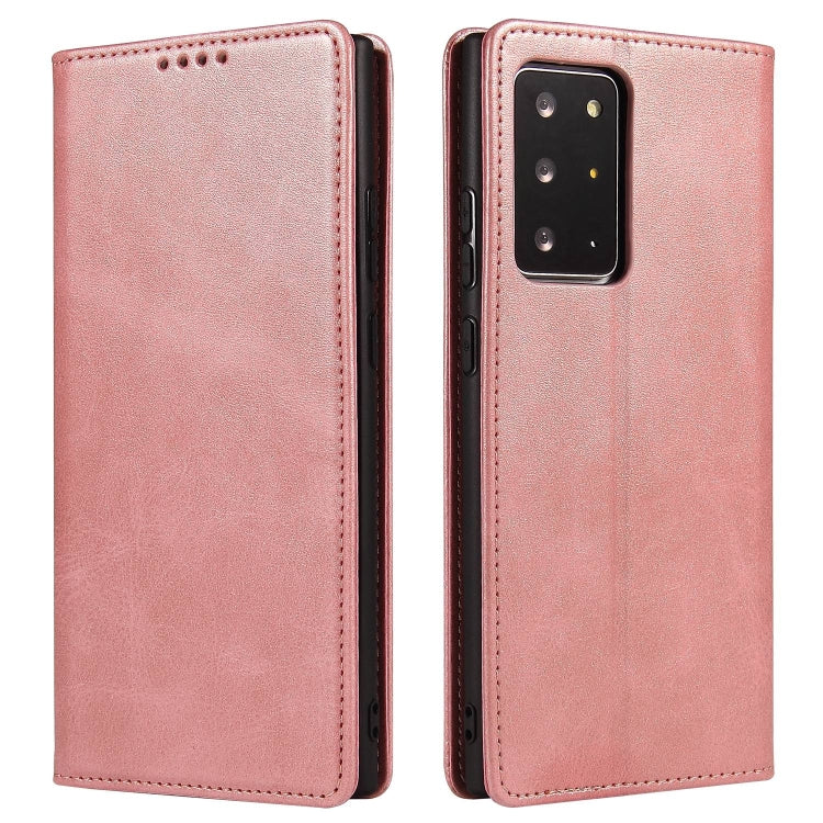 For Samsung Galaxy Note20 Ultra Calf Texture Magnetic Horizontal Flip Leather Case with Holder & Card Slots & Wallet