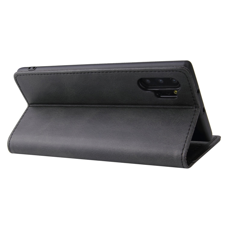 For Samsung Galaxy Note10+ Calf Texture Magnetic Horizontal Flip Leather Case with Holder & Card Slots & Wallet