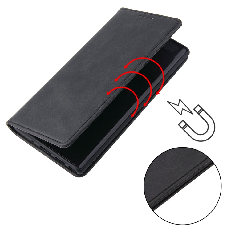 For Samsung Galaxy Note10+ Calf Texture Magnetic Horizontal Flip Leather Case with Holder & Card Slots & Wallet