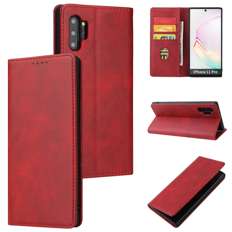 For Samsung Galaxy Note10+ Calf Texture Magnetic Horizontal Flip Leather Case with Holder & Card Slots & Wallet