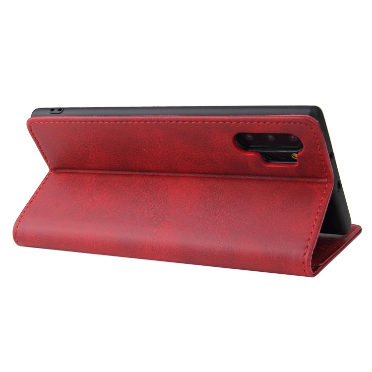 For Samsung Galaxy Note10+ Calf Texture Magnetic Horizontal Flip Leather Case with Holder & Card Slots & Wallet