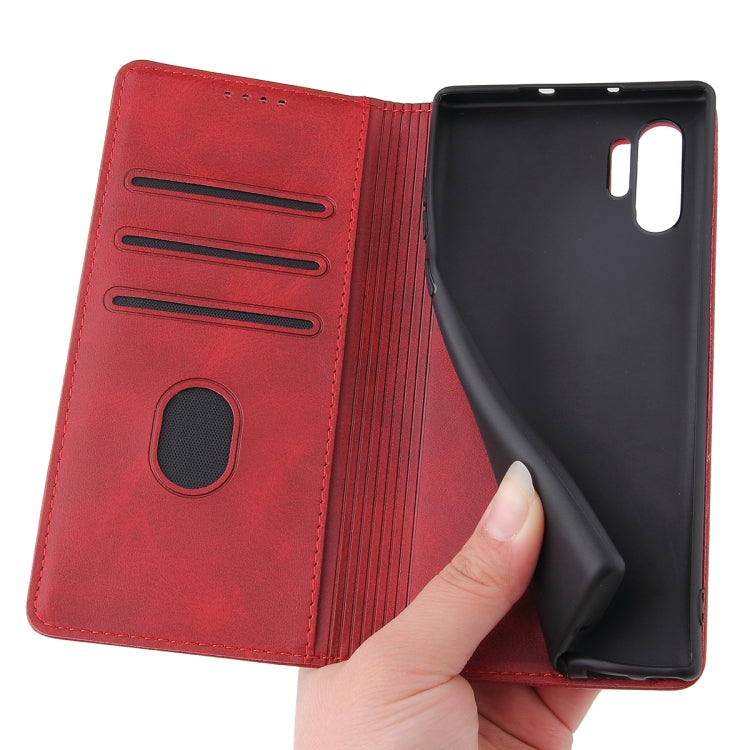 For Samsung Galaxy Note10+ Calf Texture Magnetic Horizontal Flip Leather Case with Holder & Card Slots & Wallet