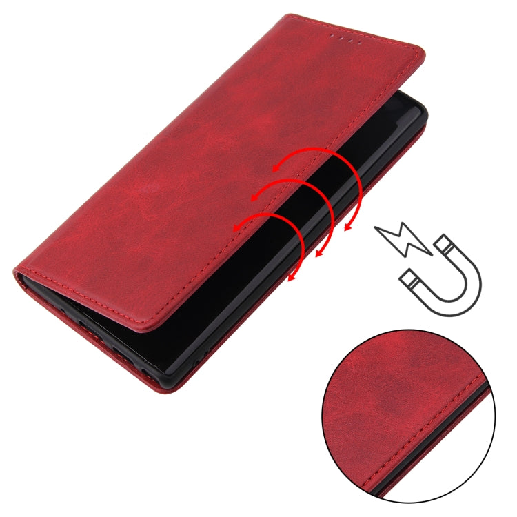 For Samsung Galaxy Note10+ Calf Texture Magnetic Horizontal Flip Leather Case with Holder & Card Slots & Wallet