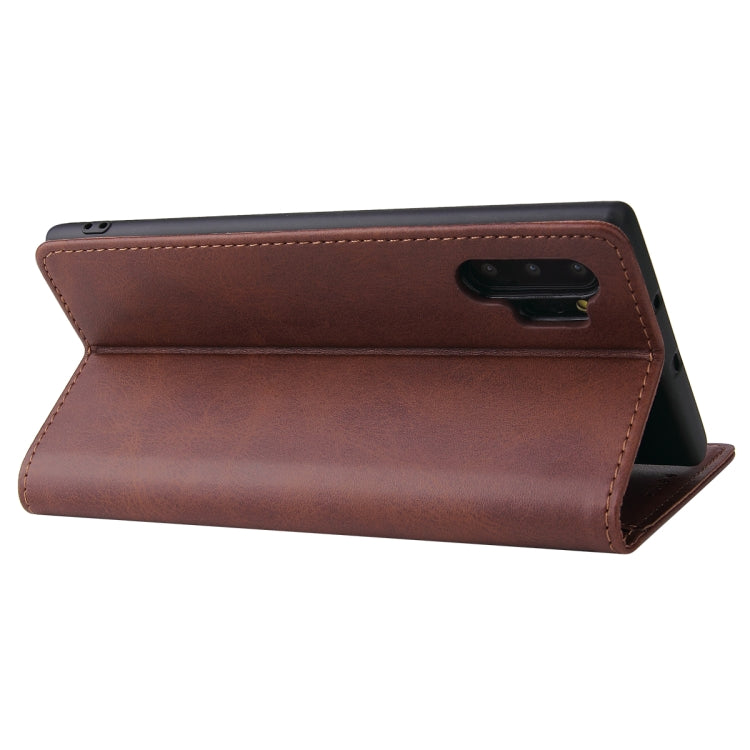 For Samsung Galaxy Note10+ Calf Texture Magnetic Horizontal Flip Leather Case with Holder & Card Slots & Wallet