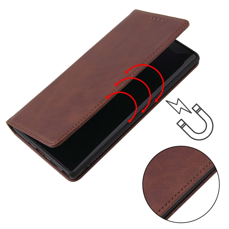 For Samsung Galaxy Note10+ Calf Texture Magnetic Horizontal Flip Leather Case with Holder & Card Slots & Wallet