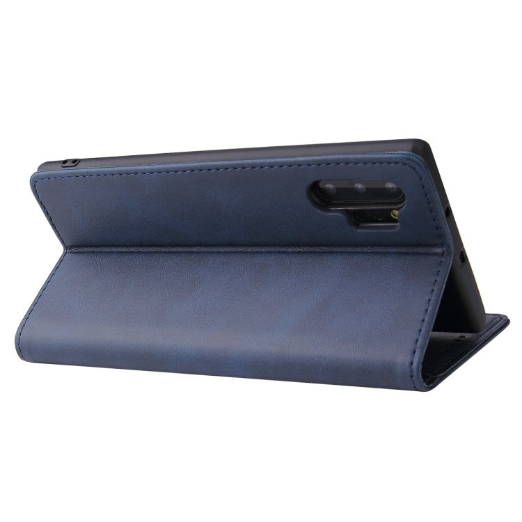 For Samsung Galaxy Note10+ Calf Texture Magnetic Horizontal Flip Leather Case with Holder & Card Slots & Wallet