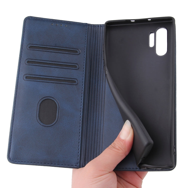 For Samsung Galaxy Note10+ Calf Texture Magnetic Horizontal Flip Leather Case with Holder & Card Slots & Wallet
