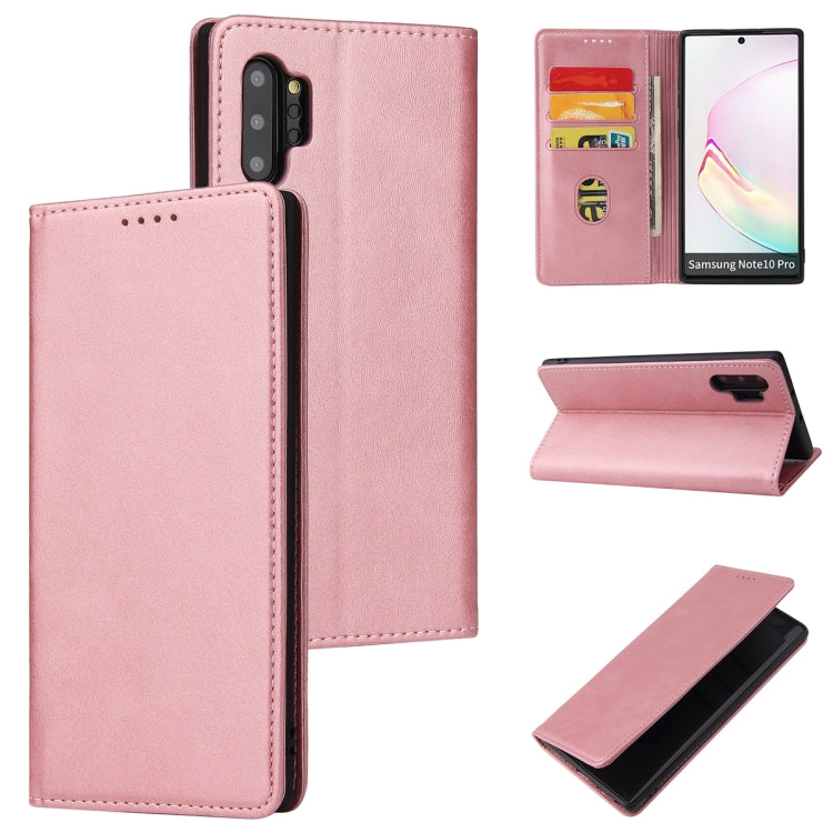 For Samsung Galaxy Note10+ Calf Texture Magnetic Horizontal Flip Leather Case with Holder & Card Slots & Wallet