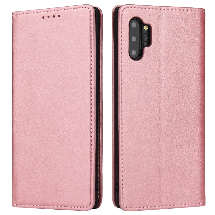 For Samsung Galaxy Note10+ Calf Texture Magnetic Horizontal Flip Leather Case with Holder & Card Slots & Wallet