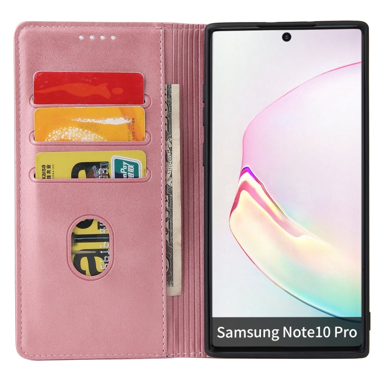 For Samsung Galaxy Note10+ Calf Texture Magnetic Horizontal Flip Leather Case with Holder & Card Slots & Wallet