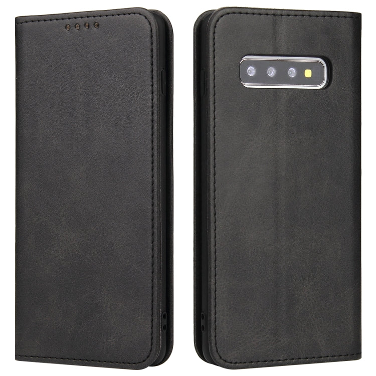 For Samsung Galaxy S10 Calf Texture Magnetic Horizontal Flip Leather Case with Holder & Card Slots & Wallet
