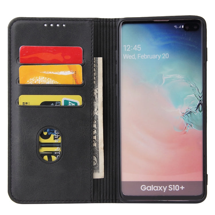 For Samsung Galaxy S10 Calf Texture Magnetic Horizontal Flip Leather Case with Holder & Card Slots & Wallet