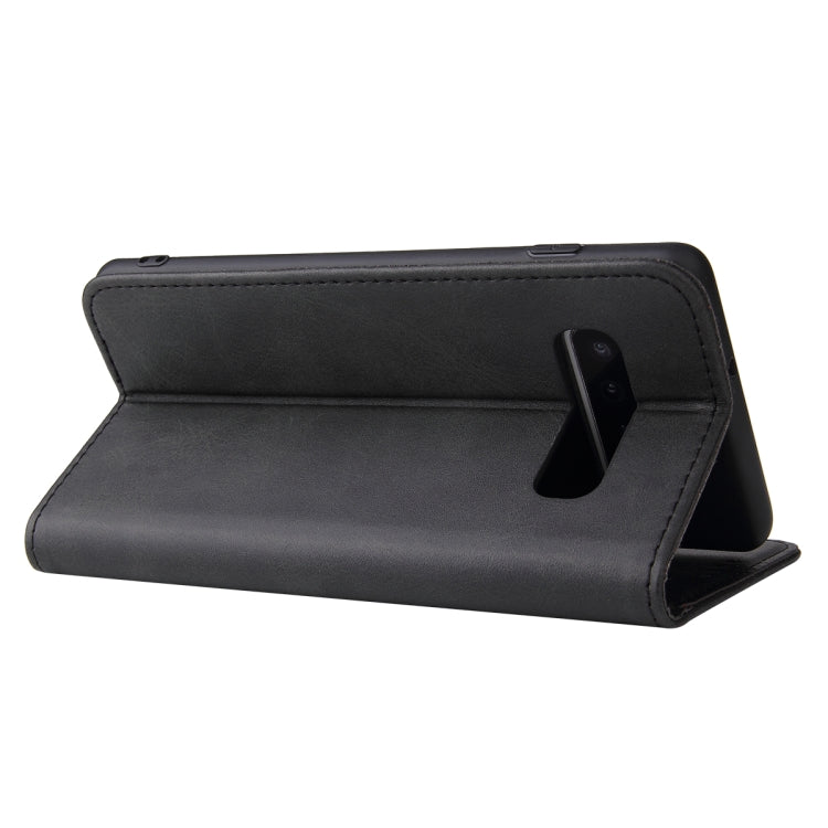 For Samsung Galaxy S10 Calf Texture Magnetic Horizontal Flip Leather Case with Holder & Card Slots & Wallet