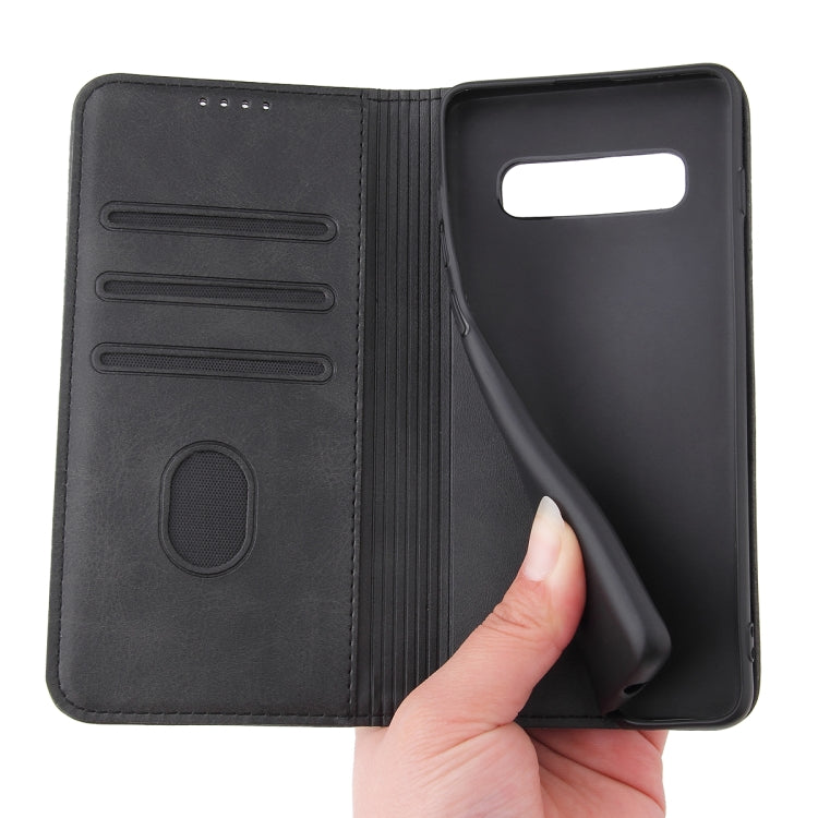 For Samsung Galaxy S10 Calf Texture Magnetic Horizontal Flip Leather Case with Holder & Card Slots & Wallet